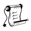 Illustration of parchment paper for dream notes or interpretations